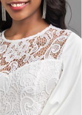 White Half Sleeve Lace Bodycon Dress