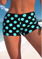 Polka Dot Fake 2in1 Cyan Tankini Set
