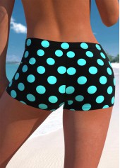 Polka Dot Fake 2in1 Cyan Tankini Set
