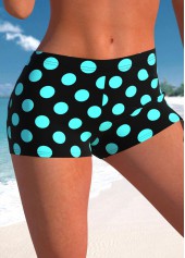 Polka Dot Fake 2in1 Cyan Tankini Set
