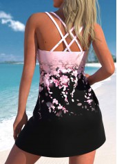 Plus Size Floral Print Swimdress Top-No Bottom