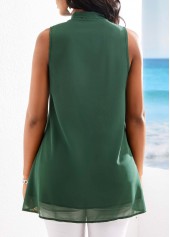 Layered Blackish Green Bowknot Tank Top