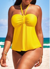 Tie Back Breathable Ginger Tankini Set