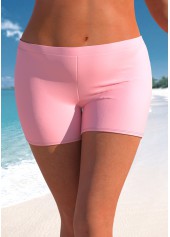 Light Pink Plus Size Mid Waisted Swim Shorts