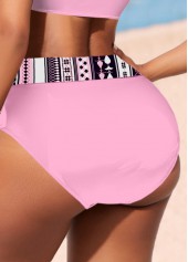 Tribal Print Drawstring Pink Bikini Set