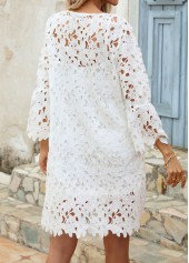 White Camsiole and Round Neck Lace Dress
