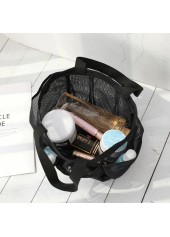 Open Black Mesh Polyester Hand Bag