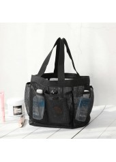 Open Black Mesh Polyester Hand Bag