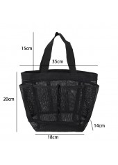 Open Black Mesh Polyester Hand Bag