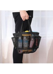 Open Black Mesh Polyester Hand Bag