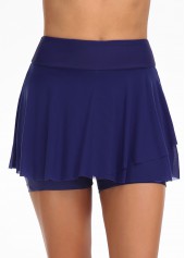 Mid Waisted Royal Blue Cross Hem Pantskirt