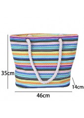 Striped Zip Multi Color Hand Bag