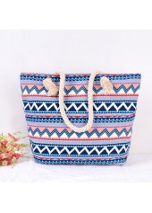 Chevron Print Zip Multi Color Hand Bag