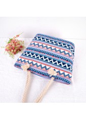 Chevron Print Zip Multi Color Hand Bag