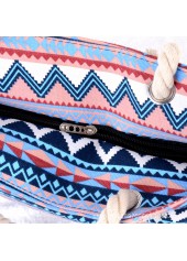 Chevron Print Zip Multi Color Hand Bag