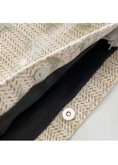 Beige Floral Print Bowknot Magnetic Storage Bag