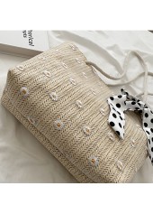 Light Camel Magnetic Sunflower Print Storage Bag