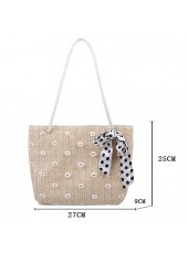 Light Camel Magnetic Sunflower Print Storage Bag