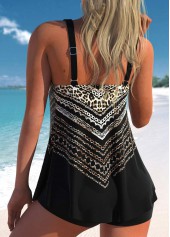 Leopard Mesh Black Tankini Set