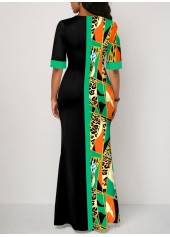 Leopard Split Multi Color Maxi Dress