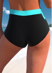 Criss Cross Contrast Cyan Bikini Set