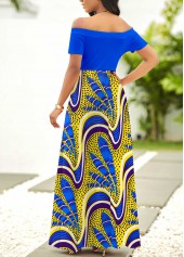 Tribal Print Patchwork Multi Color Maxi Dress