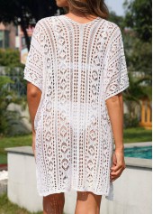 V Neck Asymmetry Beige Cover Up