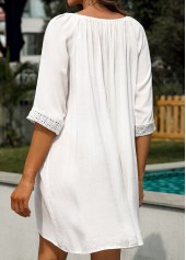 Tie Front Tassel White Cover Up