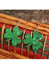 St. Patrick's Day Faux Leather Green Earrings