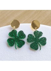 Four Leaf Clover Green St. Patrick's Day Earrings