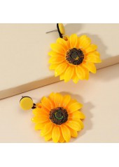 1 Pair Polyresin Gold Sunflower Earrings