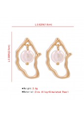 Metal Detail Gold Asymmetric Design Earrings