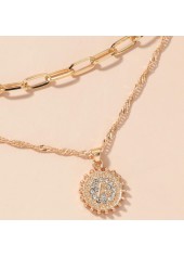 Layered Chain Gold Rhinestone Design Anklet
