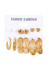 Butterfly Design Gold Metal Detail Earring Set