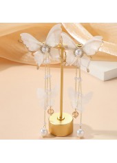 Butterfly Design Gold Alloy Pearl Earrings