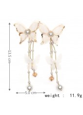 Butterfly Design Gold Alloy Pearl Earrings