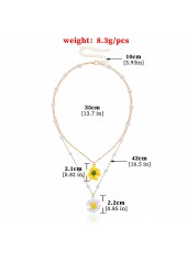 Pearl Layered Gold Floral Design Necklace