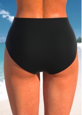 Stretch High Waisted Black Bikini Bottom