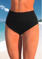 Stretch High Waisted Black Bikini Bottom
