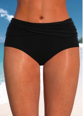 Mid Waisted Black Criss Cross Bikini Bottom