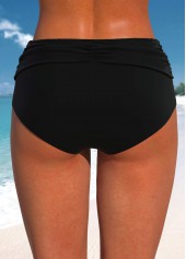 Mid Waisted Black Criss Cross Bikini Bottom