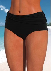 Mid Waisted Black Criss Cross Bikini Bottom