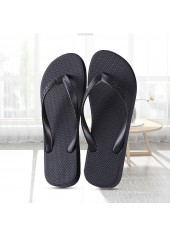 Black Toe Post Rubber Falt Flip Flops