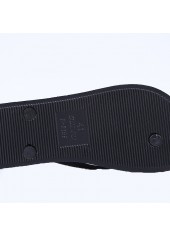 Black Toe Post Rubber Falt Flip Flops