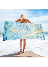 Ink Painting Print Multi Color Polyester Beach Blanket