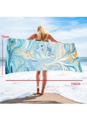 Ink Painting Print Multi Color Polyester Beach Blanket