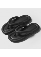 Black Rubber Toe Post Falt Flip Flops