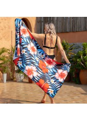 Floral Print Multi Color Polyester Beach Blanket
