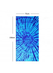 Double Sides Tie Dye Print Royal Blue Beach Blanket