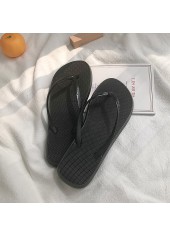 Black Toe Post Falt Rubber Flip Flops